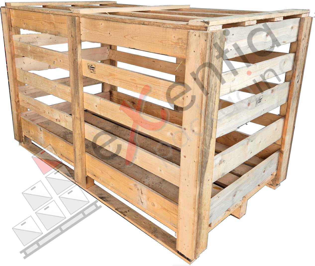 Jaula de madera para embalaje de maquinaria